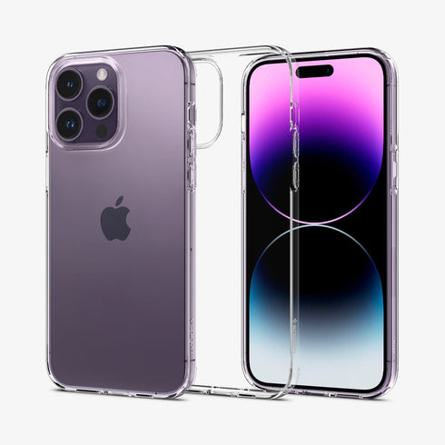ACS04809 - iPhone 14 Pro Max Case Liquid Crystal in crystal clear showing the back
